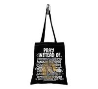 FUNYSO Christian Scripture Pray Instead of Tote Bag Popular Christian Shopping Bag Religion Gift for Women Prayer (Instead of tote uk)