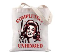 FUNYSO Completely Unhinged Gift Distressed Housewife Gift Psychology Gift Mental Health Gift Tote Bag (Completely Unhinged UK)