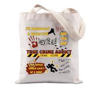 FUNYSO Criminal TV Show Inspired Gift True Crime TV Show Gift Crime Show Lover Tote Bag For Criminal Fans (True Crime addict UK)