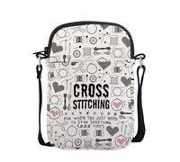 FUNYSO Cross Stitch Gift Craft Lovers Gift Cross Stitch Project Bag Needleworker Gift Cross Stitch Lovers Crossbody Bag (Cross Stitch cb UK)