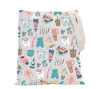 FUNYSO Dental Hygiene Gift Dental Assistant Tote Bag Dental Gift RDH Gift Physician Assistant Gift Dental Staff Shoulder Bag (DENTAL CLINIC UK)