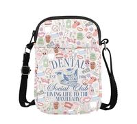 FUNYSO Dental Social Club Gifts Dental Assistant Gift Dentist Medical Gift Orthodontist Doctor Crossbody Bag (THE MAXILLARY cb uk)