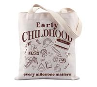 FUNYSO Early Childhood Every Milestone Matters Gift Teacher Appreciation Gift Special Education Awareness Month Tote Bag (Every milestone uk)
