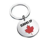 FUNYSO Elbows Up Canadian Flag Maple Leaf Gift Equal Rights Democratic Political Awareness Gift keychain (Elbows Up uk)
