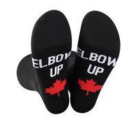 FUNYSO Elbows Up Novelty Socks Canadian Flag Maple Leaf Gift Equal Rights Democratic Political Awareness Gift (UK, Alpha, One Size, Regular, Regular, ELBOWS UP Socks UK)