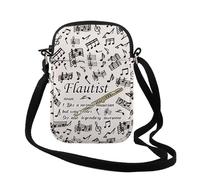 FUNYSO Flute Flautist Bag Music Lover Gift Flute Teacher Gift Musical Instrument Musician Definition Crossbody Bag (Flautist Cr UK)