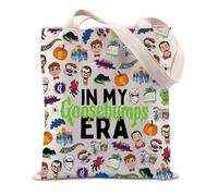 FUNYSO Horror Movie Inspired Gift Horror Mask Gift Mystery Books Lover Halloween Party Terror Gift Tote Bag (GOOSE ERA UK)