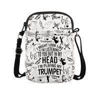 FUNYSO I Am Playing My Trumpet Gift Trumpeter Gift Brass Band Trumpeter Gift Trumpet Player Gift Crossbody Bag (TRUMPET cb UK)