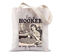 FUNYSO I'm A Hooker In My Spare Time Gift Yarn Lover Crochet Lover Gift Knitter Lover Gift Knitting Mom Tote Bag (I'm a hooker UK)