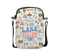 FUNYSO Lake Vacation Gift Camp Life Lake Days Messenger Bag Boating Lover Gift Lake Bum Crossbody Bag (LAKE BUM cb uk)
