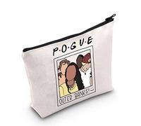 FUNYSO Makeup Bag, White Marble Pattern Cosmetic Case for Travel, Pogue Outer Banks TV Show Gift for Women