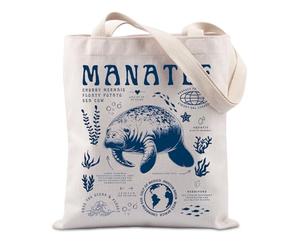 FUNYSO Manatee Gift Manatee Lover Gift Marine Biology Gift Animal Lover Florida Animals Manatee Gift Tote Bag (Manatee tote UK)