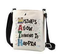 FUNYSO Mistakes Allow Thinking To Happen Math Crossbody Bag Math Teacher Gift for Women Mother (To Happen CR UK)