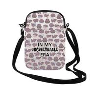 FUNYSO Moo Deng Hippo Lover Gift Funny Baby Hippo Moo Deng Moo Deng Fanclub In My Ungovernable Era Crossbody Bag (Ungovernable CR UK)