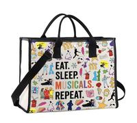 FUNYSO Musical Acting Shoulder Bag Musical Theatre Lover Gift Eat Sleep Musicals Repeat Tote Bag (SLEEP MUSICALS LTote uk)