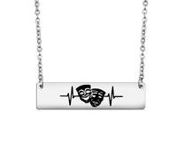 FUNYSO Musical Lover Gift Theatre Musical Lover Actor Actress Encourage Gift Drama Comedy Fans Necklace (musical mask uk)