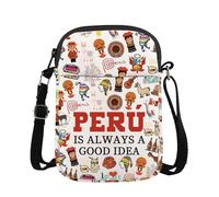 FUNYSO Peru Is Always A Good Idea Gift Peru Travel Gift Peru Alpaca Lover Kola Love Gift Peru Cusco Travel Crossbody Bag (PERU cb UK)