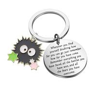 FUNYSO Soot Sprites Gift Japan Anime Lover Gift Soot Cartoon Movie Lover Gifts Black Eyes Gift Keychain (Soot keychain UK)