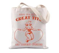 FUNYSO Sorry For Having Great Tits And Correct Opinions Gift Powerful Women Gift Feminism Gift Tote Bag (CORRECT OPINIONS UK)
