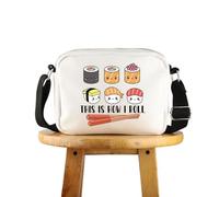 FUNYSO Sushi Lover Gift Sushi Party Gift Japanese Cuisine Sushi Lover Gift This Is How I Roll Crossbody Bag (Sushi HCross uk)