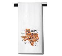 FUNYSO Texas Gift Texas Souvenirs Travel Homesick Gift Moving Away Gift Texas Housewarming Gift Texas City Lover Kitchen Towel (Texas Towel UK)