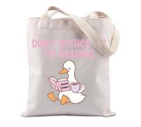 FUNYSO Trendy Goose Don't Bother Me I'm Reading Bookish Tote Bag