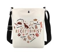 FUNYSO Veterinarian Gift Vet Tech Messenger Bag Vet Receptionist Gift Vet Clinic Gift Receptionist Crossbody Bag (RECEPTIONIST XKbag uk)