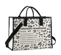 FUNYSO Veterinary Gift Vet Tech Shoulder Bag Veterinarian Gift Veterinary Receptionist Definition Tote Bag (Vet Receptionist noun uk)