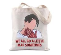 FUNYSO We All Go A Little Mad Sometimes Gift Horror Movie Lover Gifts Spooky Season Scary Movies Inspired Tote Bag (Go a little UK)