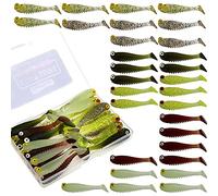 Funzahn Fishing Soft Plastic Lures Swimbaits Jerkbaits Shad Paddle Tail Baits for Bass Crappie Trout Pike Walleye Lake Saltwater Freshwater Lake Kit