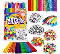 FunzBo 1200Pcs+ Arts and Crafts Supplies for Kids - Craft Art Supply Kit for Toddlers Age 4 5 6 7 8 9 - All in One D.I.Y. Crafting Collage Arts Set Birthday Easter Gifts for Kids