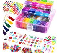 FunzBo 18000+ Loom Bands Kit, 28 Colours Rubber Band Bracelet Making Kit, Kids Girls Friendship Elastic Bracelet Making Set, Arts Crafts Birthday Christmas Gifts for Girls Age 4 5 6 7 8 9 10