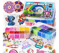 FunzBo Fuse Beads for Kids - 23000PCS 5mm Bead 106 Patterns Fusebead Melty Fusion Colored Arts and Crafts Set for Boys Girls Age 4 5 6 7 8 Year Old Brithdays Gifts for Kids (Mega)