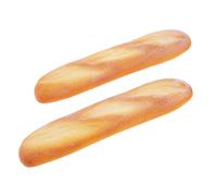 Funzhan 2pcs Artificial Baguette Decoration Fake French Bread Model Lifelike PU Long Loaf Food Display Realistic Pastry Ornament Home Cabinet