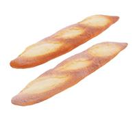 Funzhan 2pcs Artificial Long Loaf Bread, 33cm Realistic Faux Bakery Food Prop for Home Kitchen Decor, Store Window Display, Wedding Cake & Photography Props