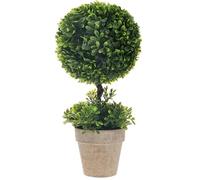 Funzhan 38 CM Large Topiary Ball Plant, Artificial Boxwood Topiary Potted | small fake boxwood tree decoration, greenery arrangements faux magnolia grass ball bonsai ornament porch party home ground