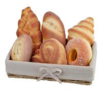 Funzhan 6pcs Artificial Bread Decoration Fake Bread Donut Baguette Croissant Display Models Realistic French Loaf Sesame Coconut Pastry Rolls Bakery Props for Home Kitchen Decor Restaurant Display