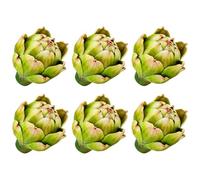 Funzhan 6pcs Small Faux Artichokes Decoration Realistic Artificial Artichoke Vegetable and Fruit Fake Artichokes Bowl Vase Fillers for Home Kitchen Decor - Green