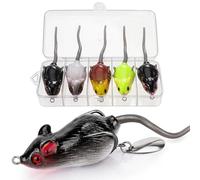 Funzhan Mouse Fishing Lure Soft Rat Fishing Lure Topwater Artificial Creature Baits Swimbaits Jerkbait Spoons Head Jig Hooks for Bass Crappie Pike Speckled Trout Saltwater Freshwater