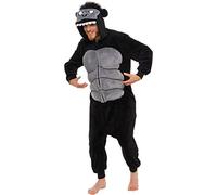 Funziez! Gorilla Costume - Adult Plush One Piece Animal, Black, XL