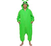 Funziez! Outer Space One Piece Costume Jumpsuit Alien Onesie and Astronaut Costume, Green, XL