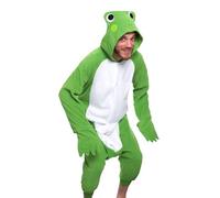 Funziez! Silver Lilly Adult Pajamas - Plush One Piece Cosplay Animal Costume (Frog, M)
