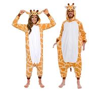 Funziez! Silver Lilly Adult Pajamas - Plush One Piece Cosplay Animal Costume (Giraffe, M)