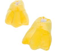 Funziez! Silver Lilly Duck Feet Slippers - Plush Novelty Animal Costume House Shoes w/Comfort Foam, Yellow, XL