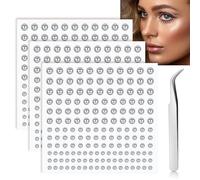FunZing Fake Nose Stud 3 Sheets Non Piercing Gem Stickers Crystal Gems Stickers with Tweezer DIY Nail Clothes Makeup