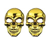 FUNZZY Pack of 2 Halloween Death Ghost Mask Skeleton Face Mask for Carnival Cosplay Party Costume Accessories (Golden)