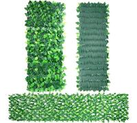 FUOBECIE Artificial Ivy Fence Screening, 120x30cm to 22x285cm Expandable Garden Trellis Panel with Ivy Leaf, Privacy Screen Artificial Hedge Screening for Garden Balcony Outdoor Decor