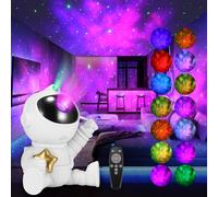 FUOBECIE Astronaut Galaxy Projector, Star Projector Night Light for Kids Bedroom, Starry Sky Ceiling Projector Best Gifts for Children and Adults, USB Remote Control (Star-Gold)