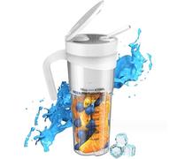 FUOBECIE Portable Blender for Shakes and Smoothies, Mini Blender with 6 Blades, USB Rechargeable, 16Oz with Travel Lid for Kitchen, Gym, Office