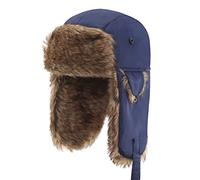 FUOITA Baby Toddler Trapper Hat Kids Dinosaur Adjustable Ushanka Waterproof Winter Aviator Hat for Boys 1T-8T, Navy, 1-3 Years